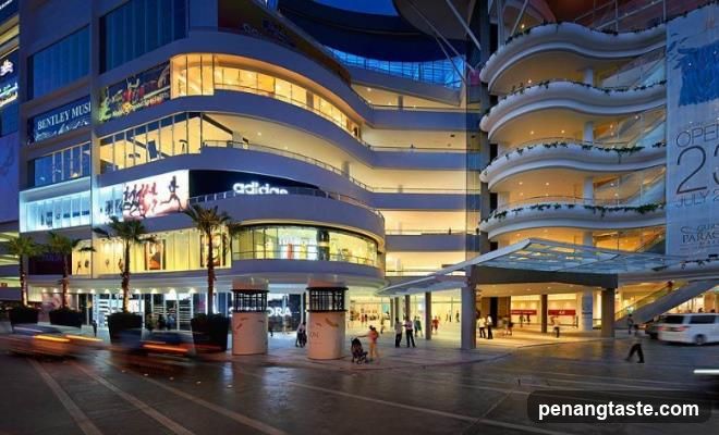 Modern Shopping Mall Exterior at Night