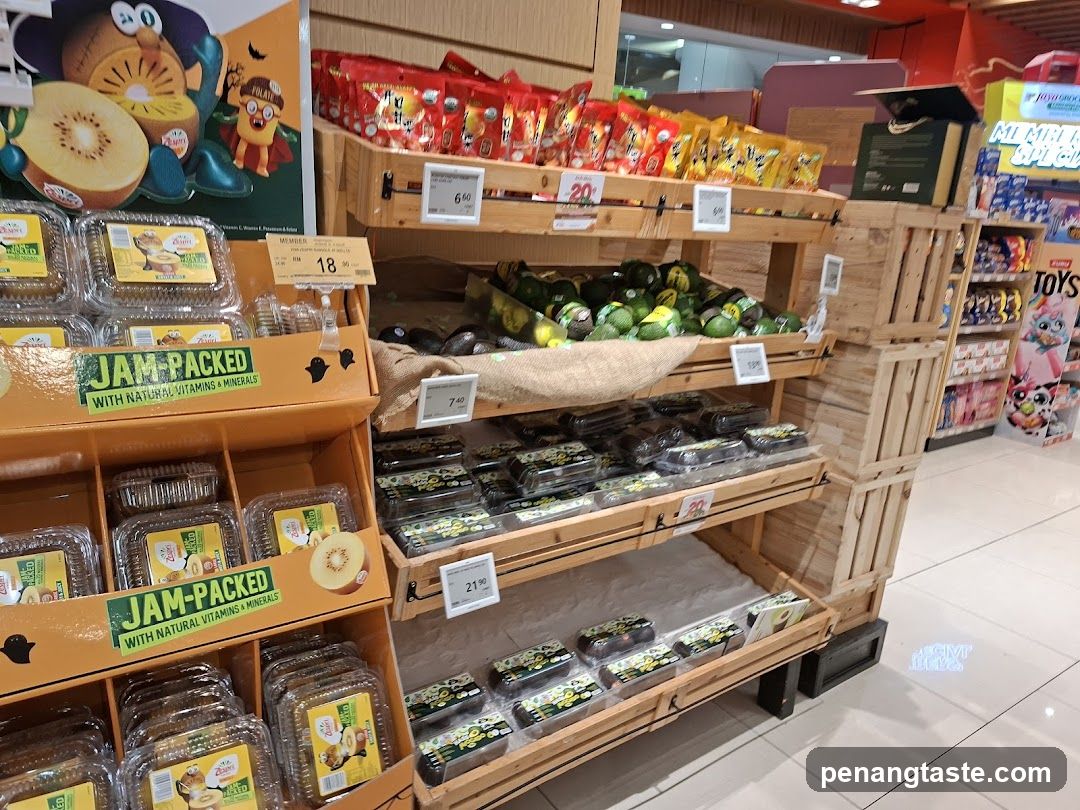 Grocery Store Produce and Packaged Goods Display