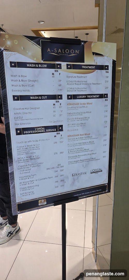 A-SALOON Prestige Menu