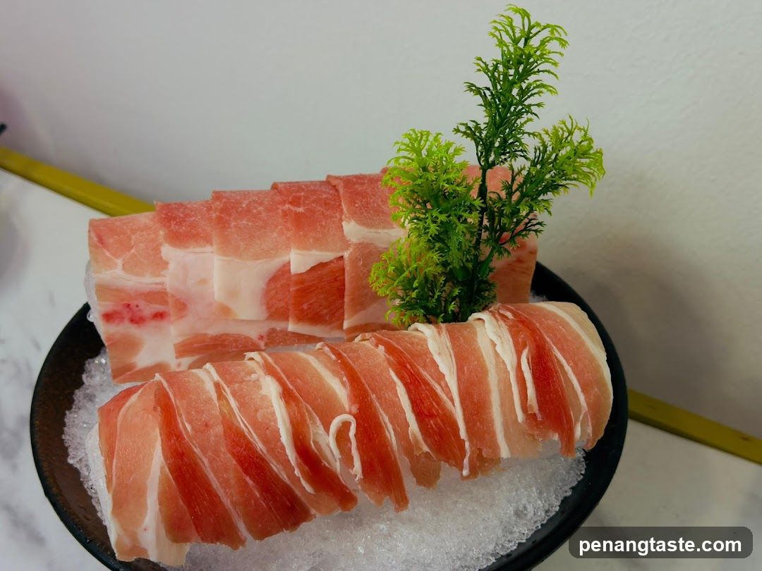 Thinly Sliced Meat on Ice