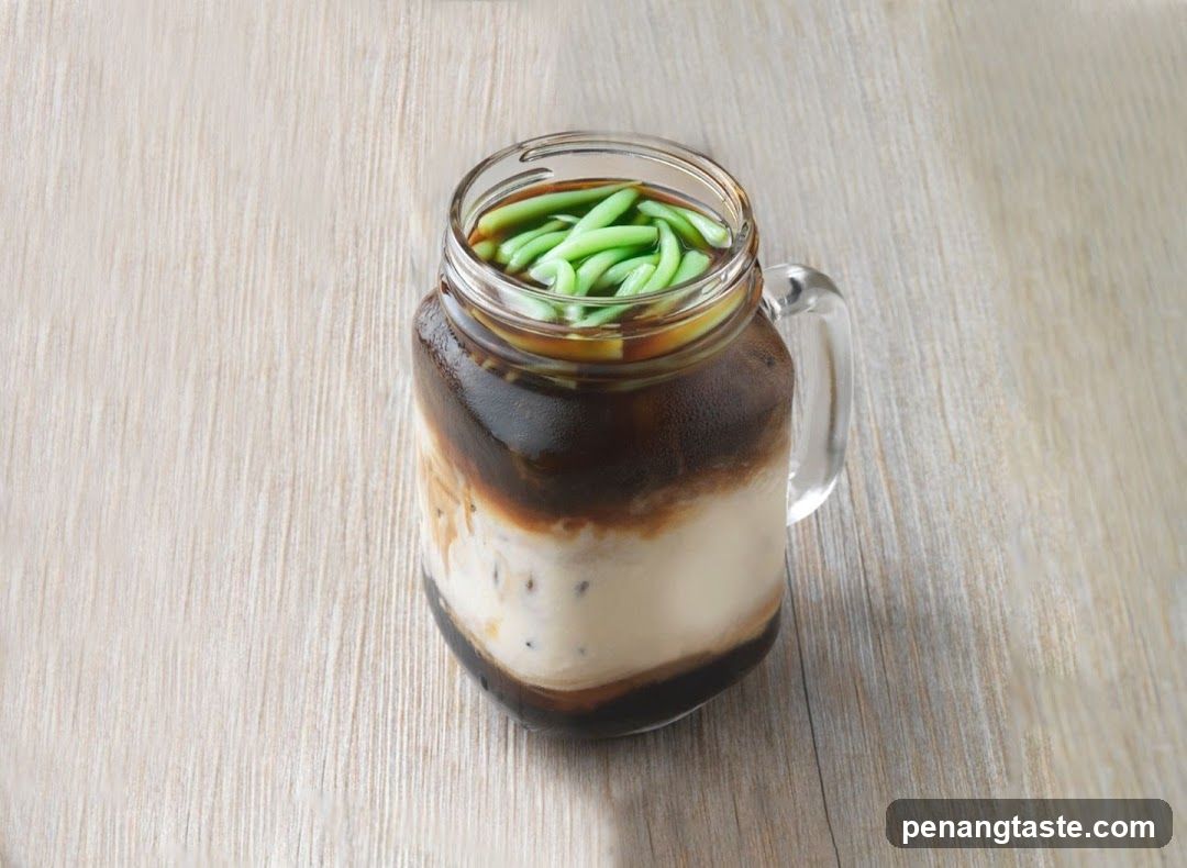 Iced beverage in mason jar