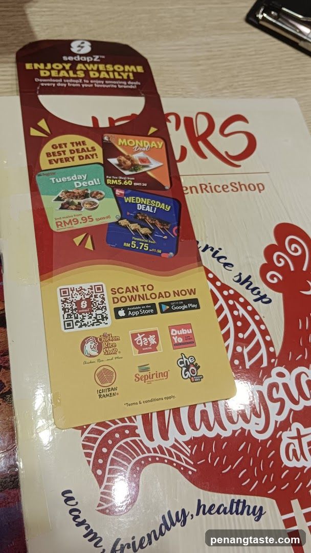SedapZ promotional flyer on table