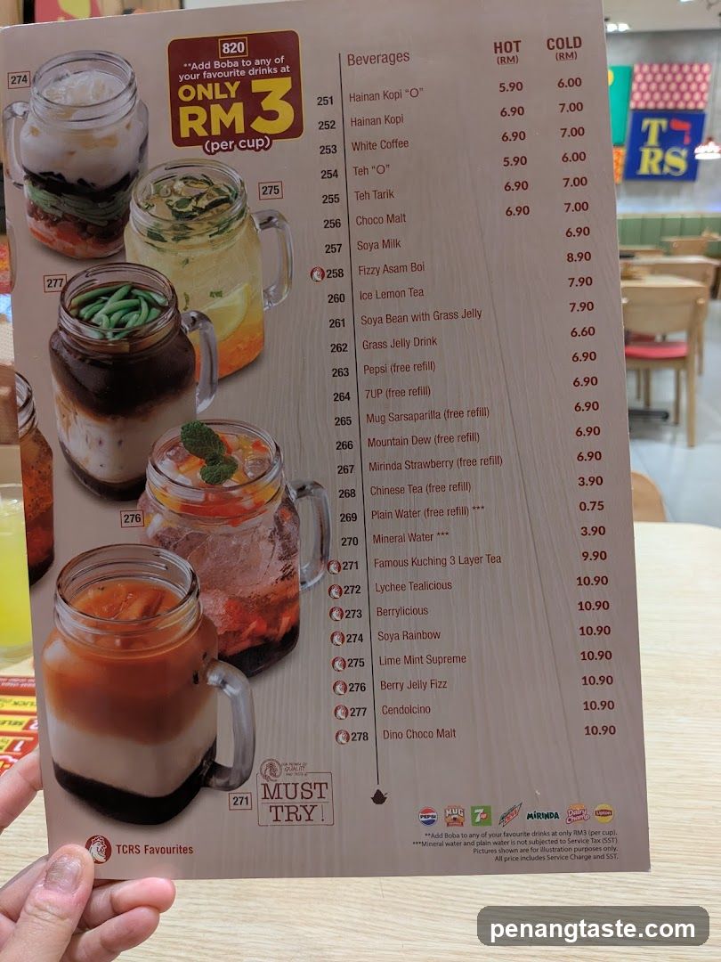 TCRS Beverages Menu
