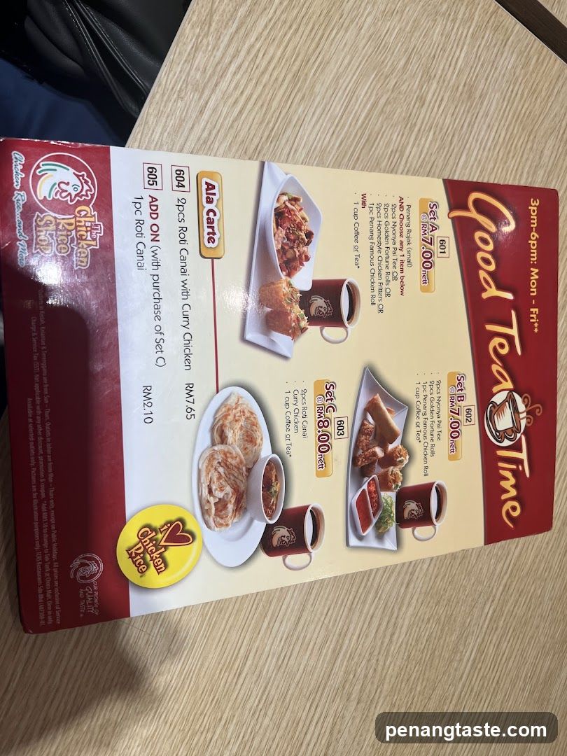 Chicken Rice Shop Menu Card
