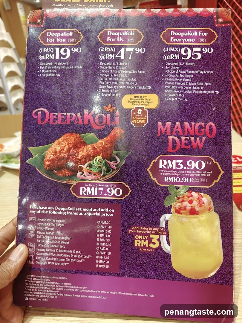 Deepakoli Menu