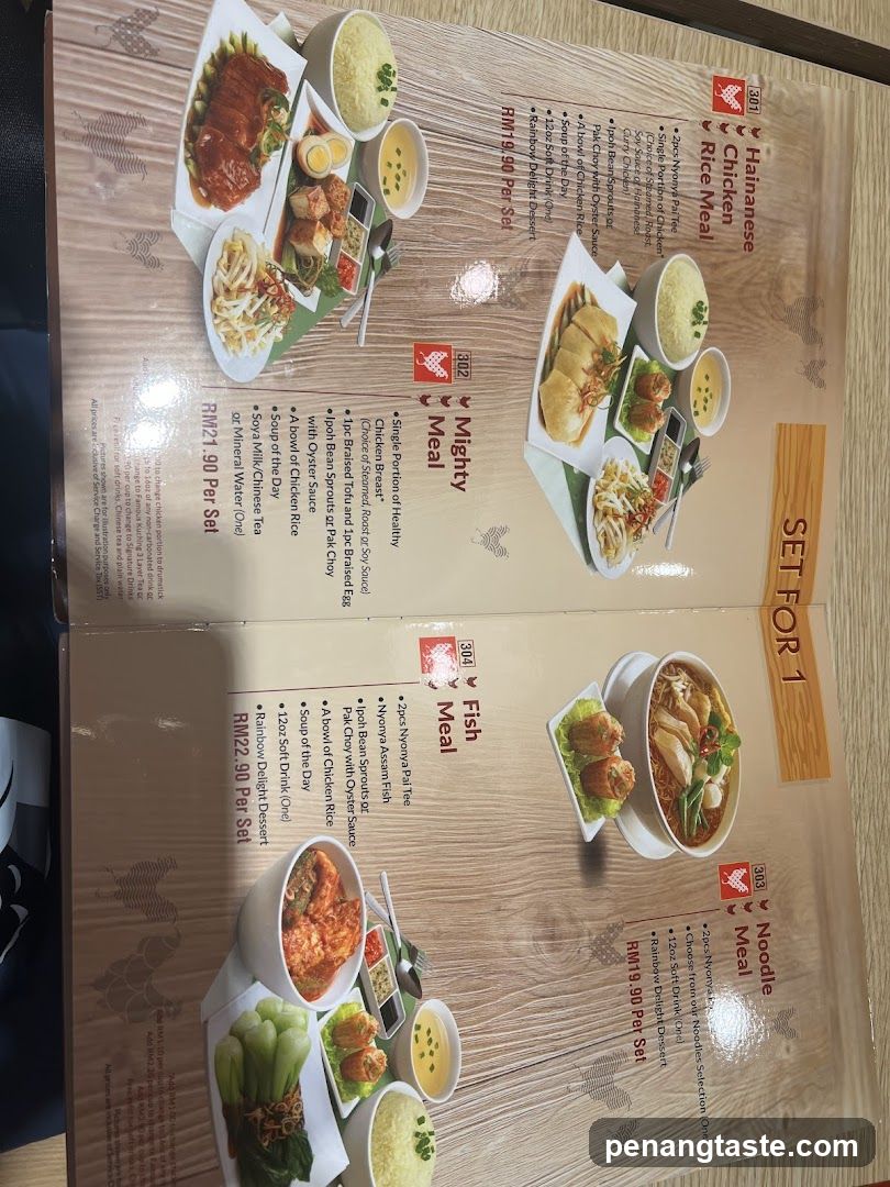 Restaurant Menu Set for 1