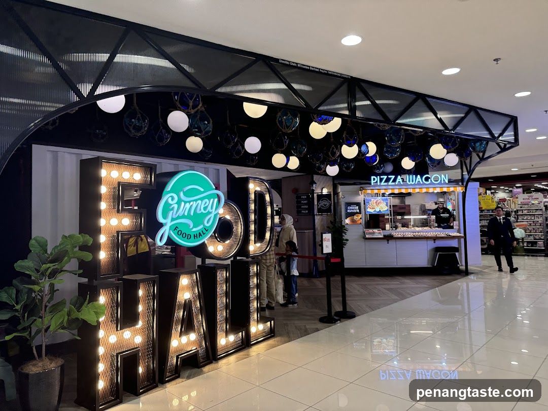 Food Hall Entrance and Pizza Wagon Stall