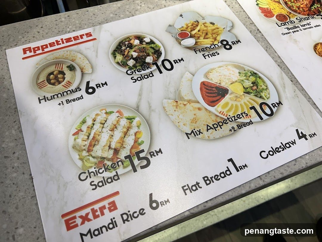 Appetizers Menu
