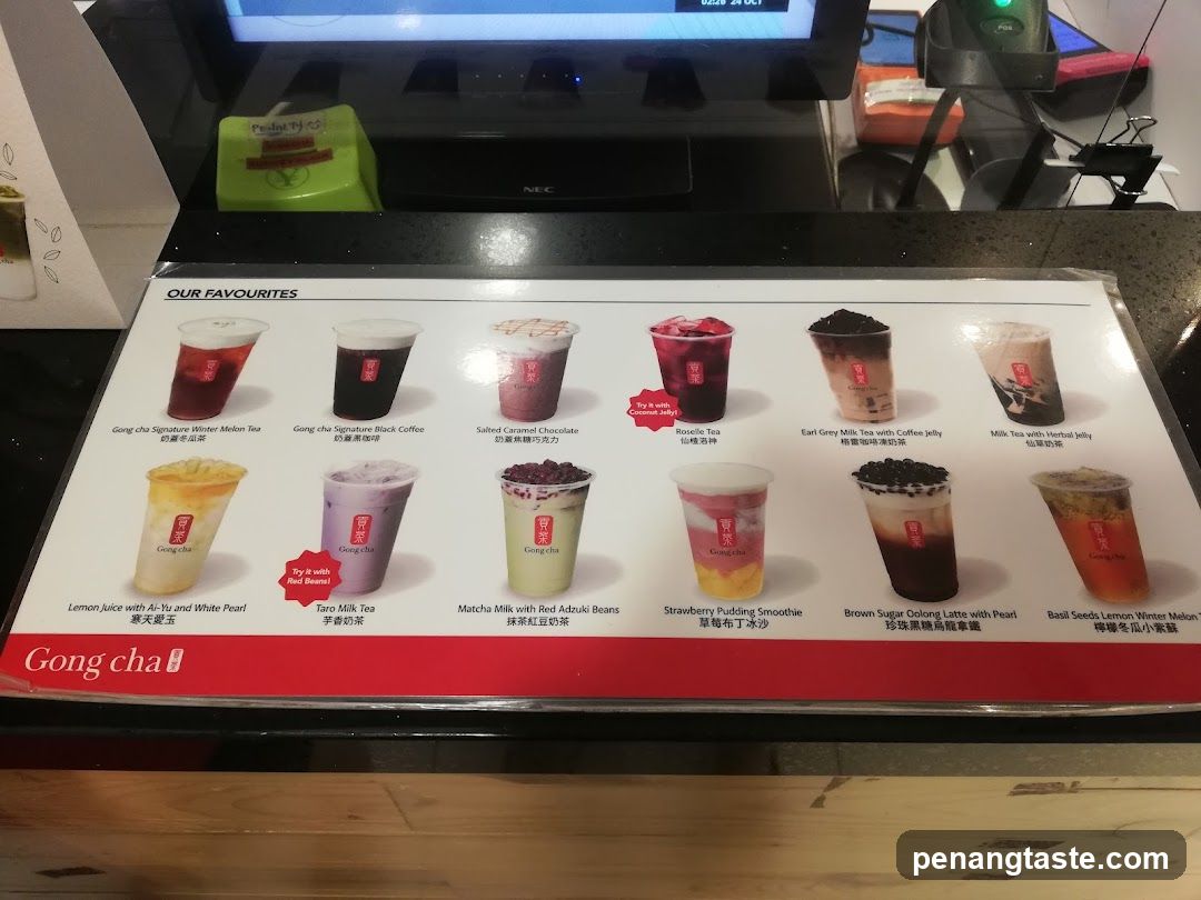 Gong Cha Favourites Menu