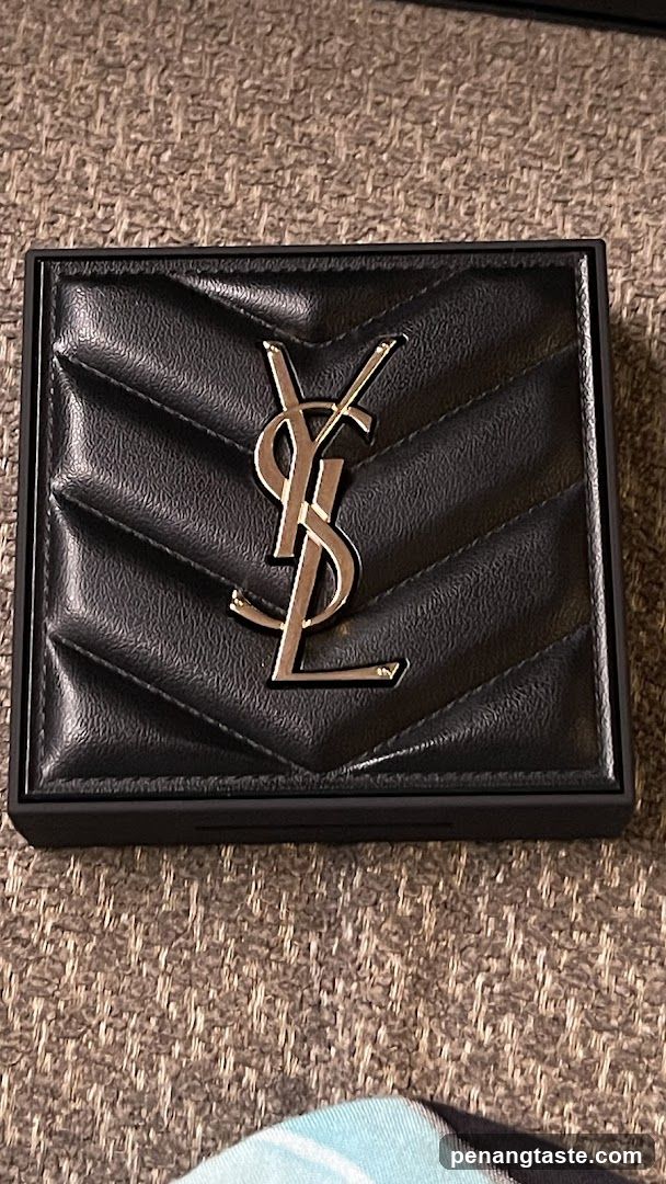 Black quilted wallet with YSL logo