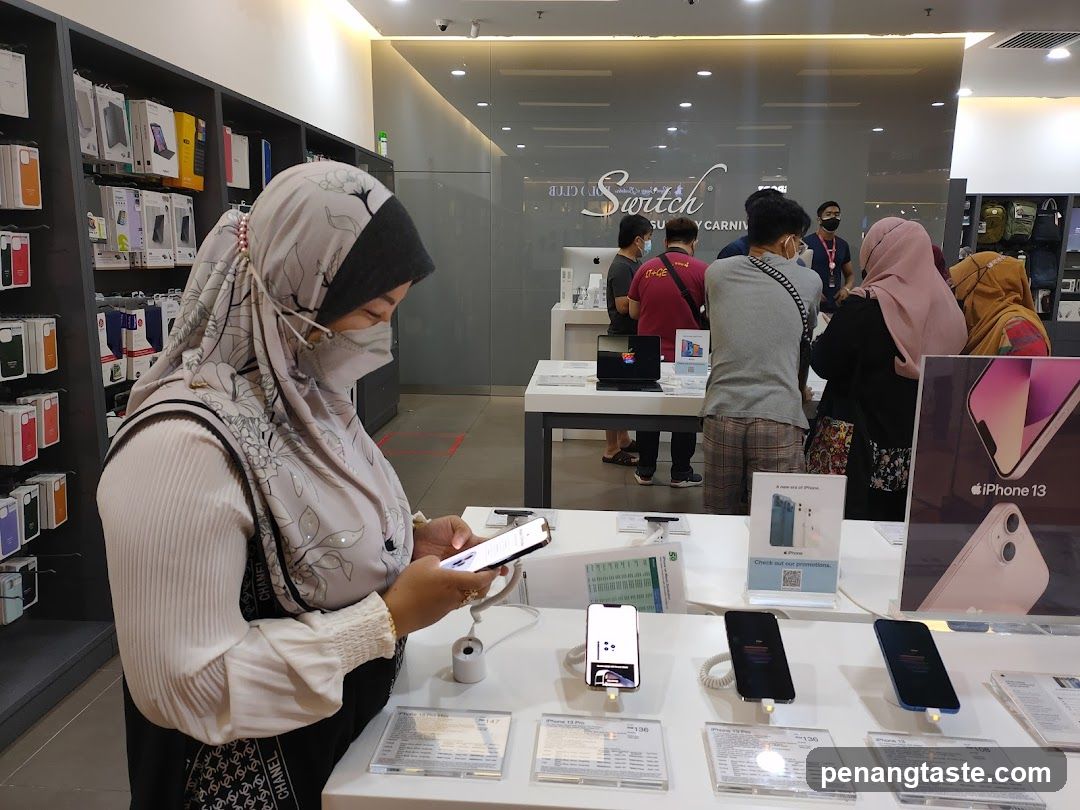 Inside a smartphone retail store