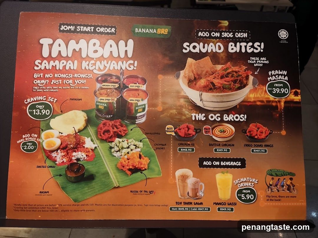 Banana Bros Menu Board