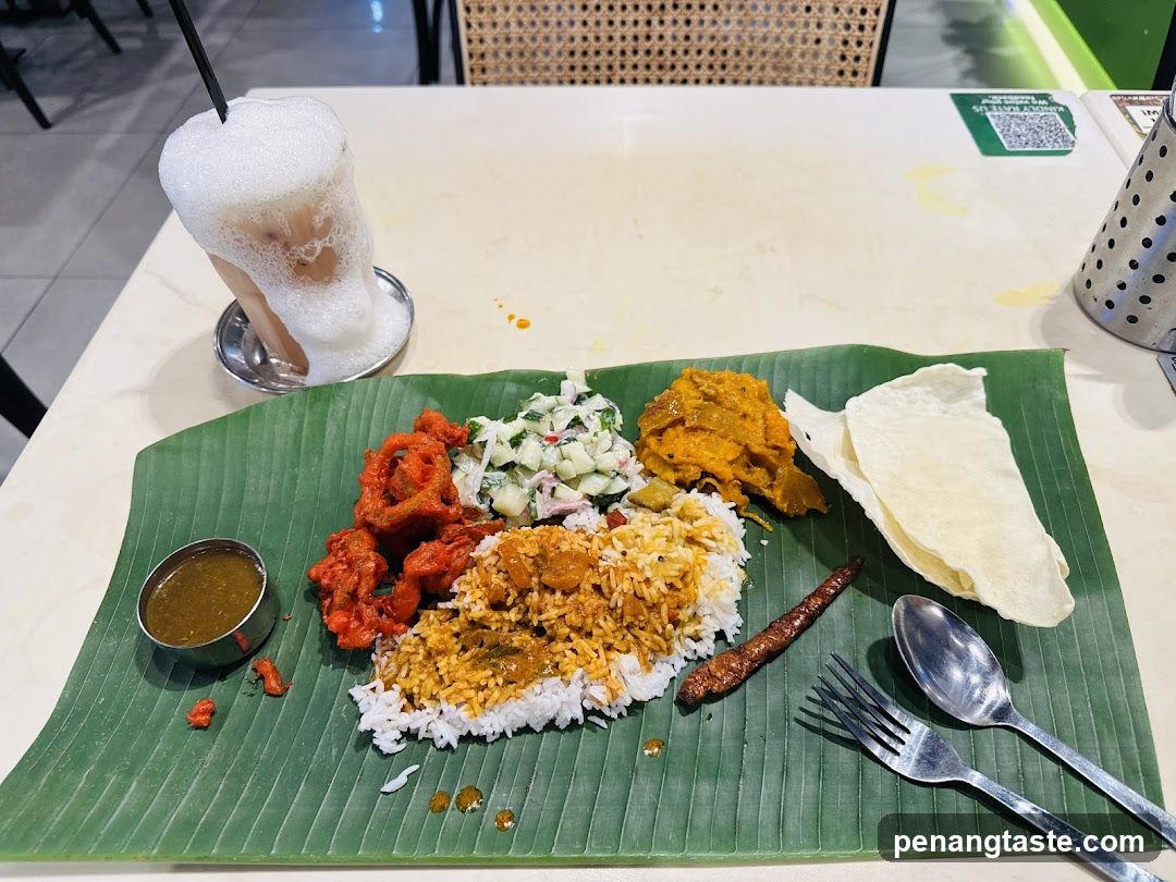 Table Setting with Indian Thali and Beverage