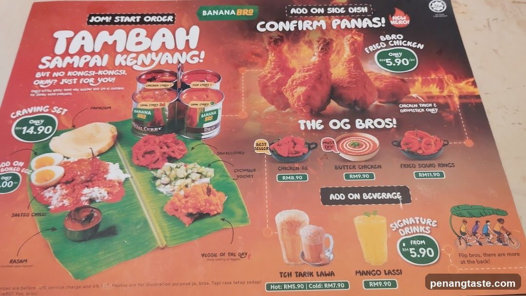Banana Bros Menu Flyer