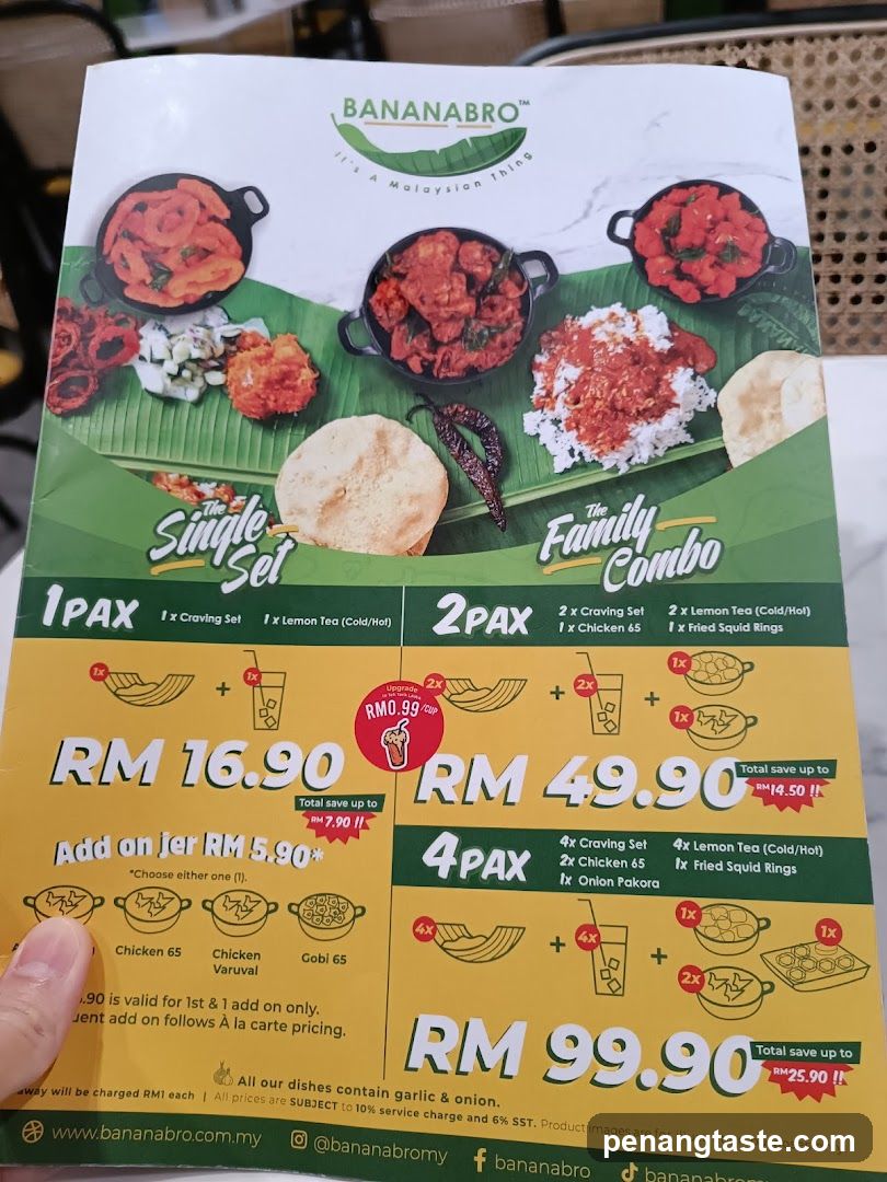 Bananabromo Menu Flyer