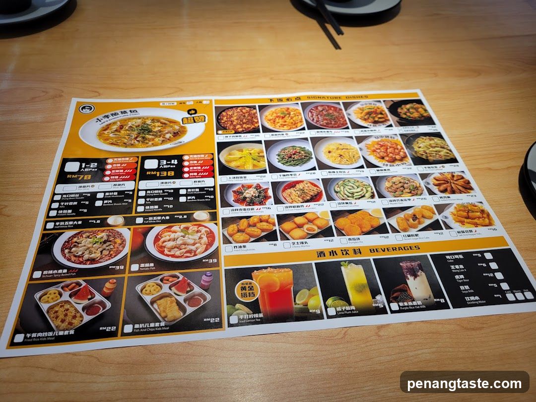 Dining Table with Menu