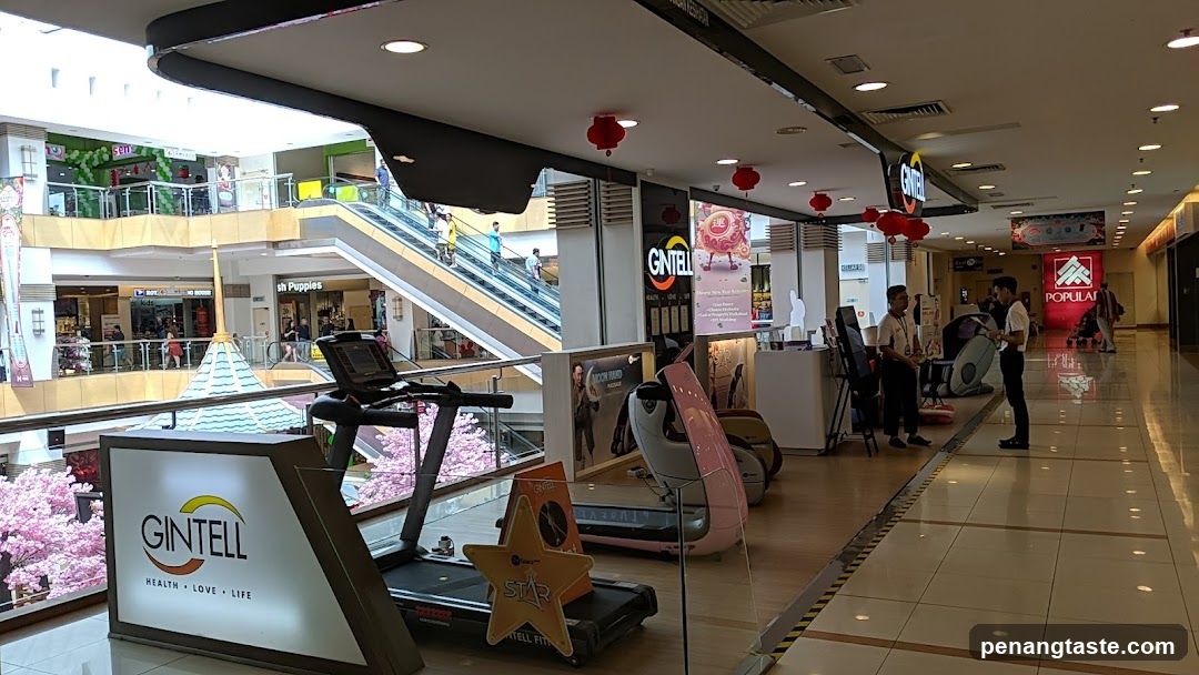 Shopping Mall Interior with Fitness Equipment Display