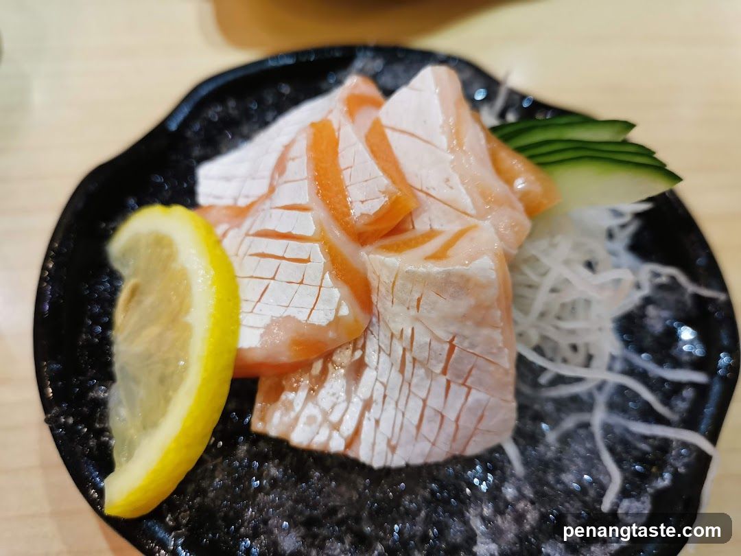 Sashimi Platter with Lemon and Cucumber