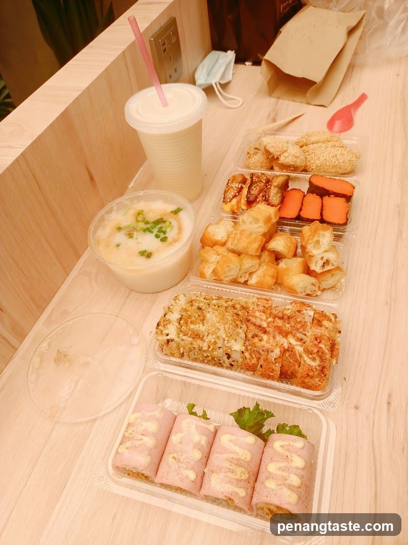 Food spread on table