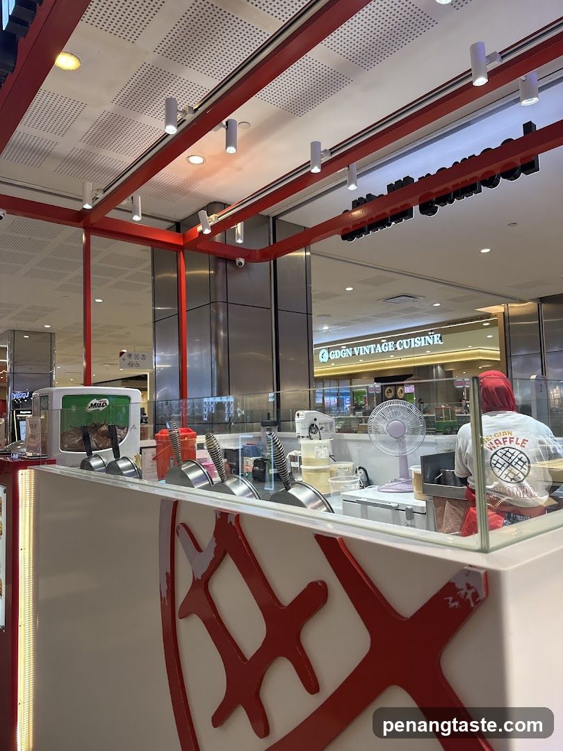 Food stall interior view