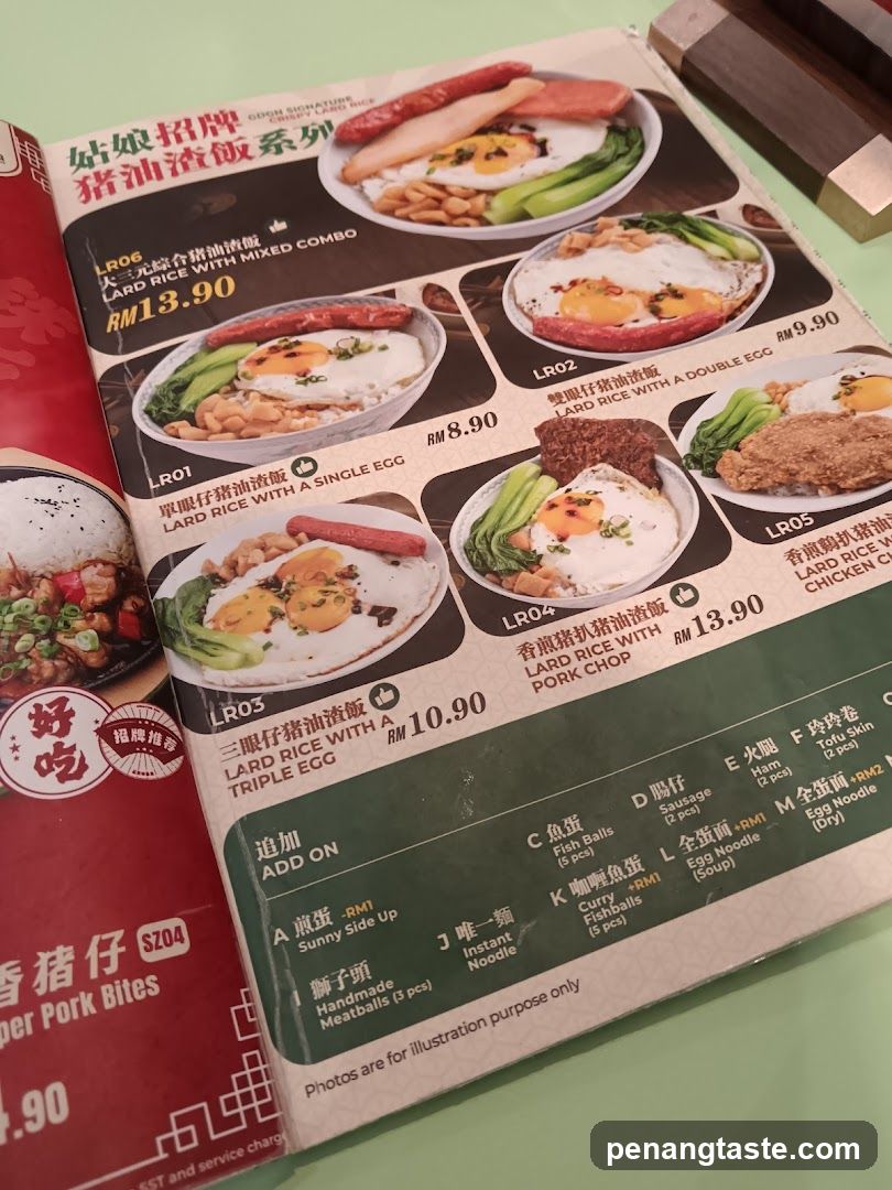 Lard Rice Menu