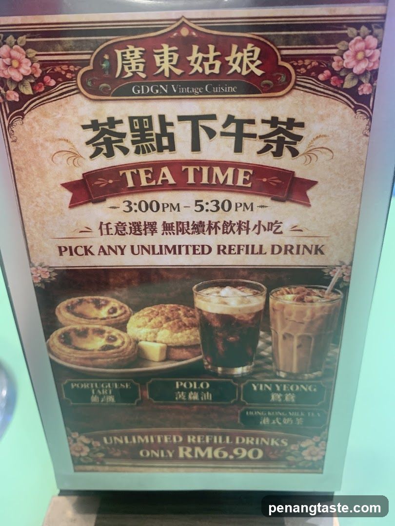 Tea Time Menu Board
