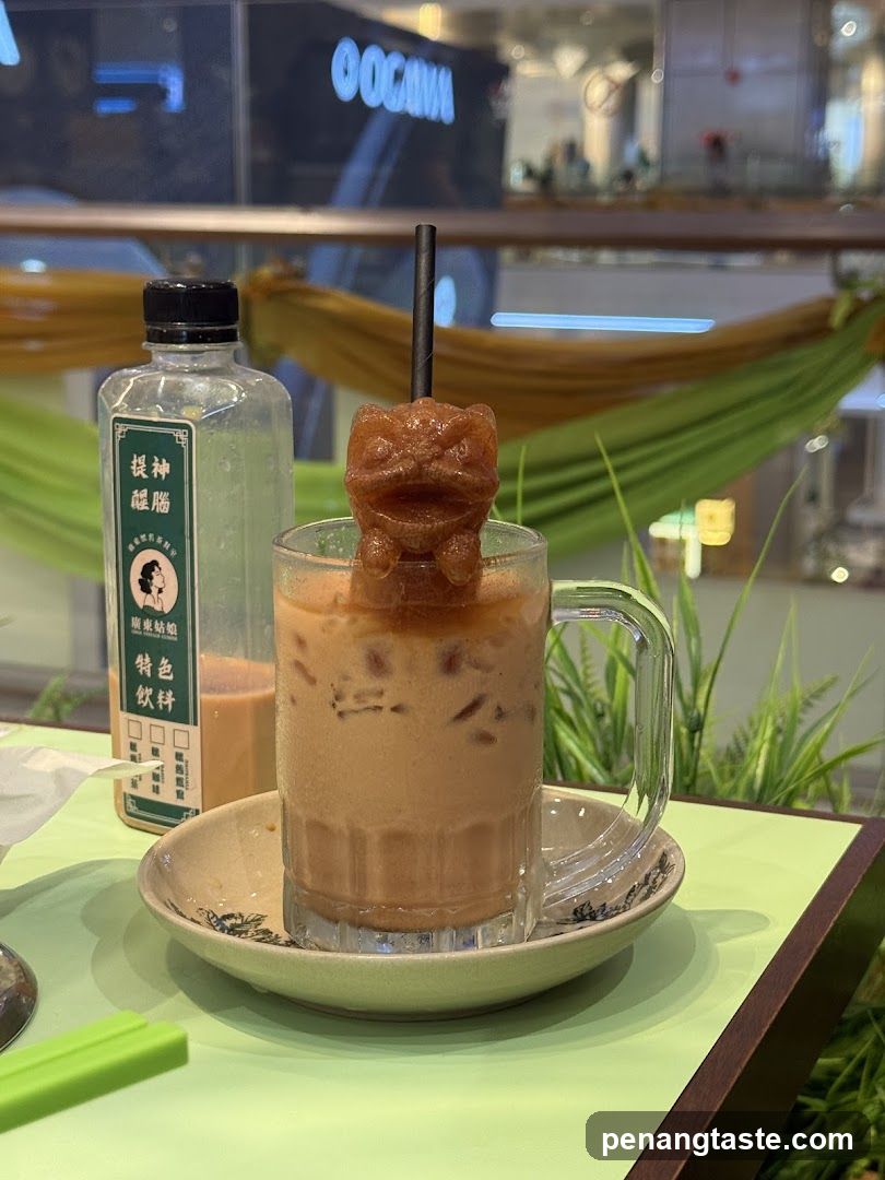 Beverage with decorative garnish