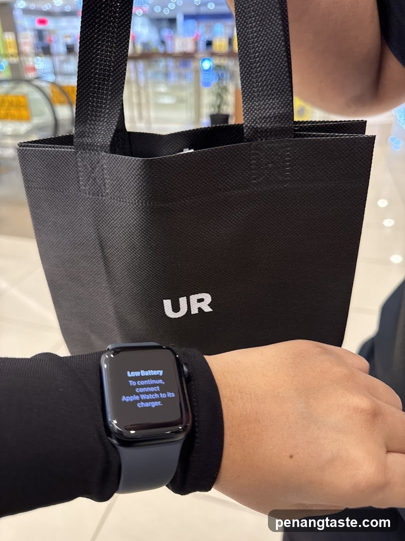 Apple Watch with Low Battery Notification