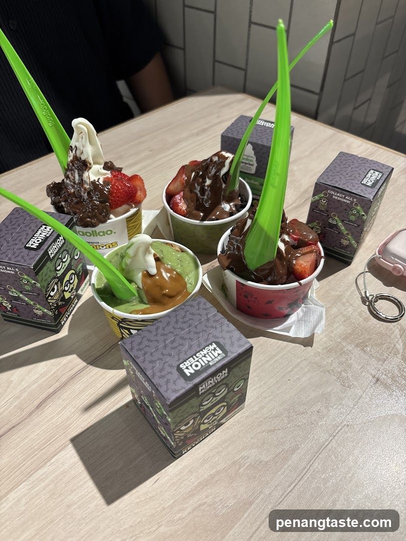 Soft Serve Ice Cream with Minion Keychains