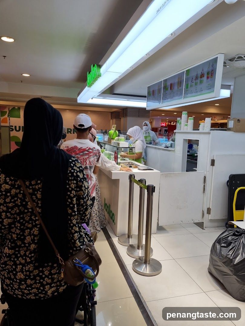 Inside a food stall area