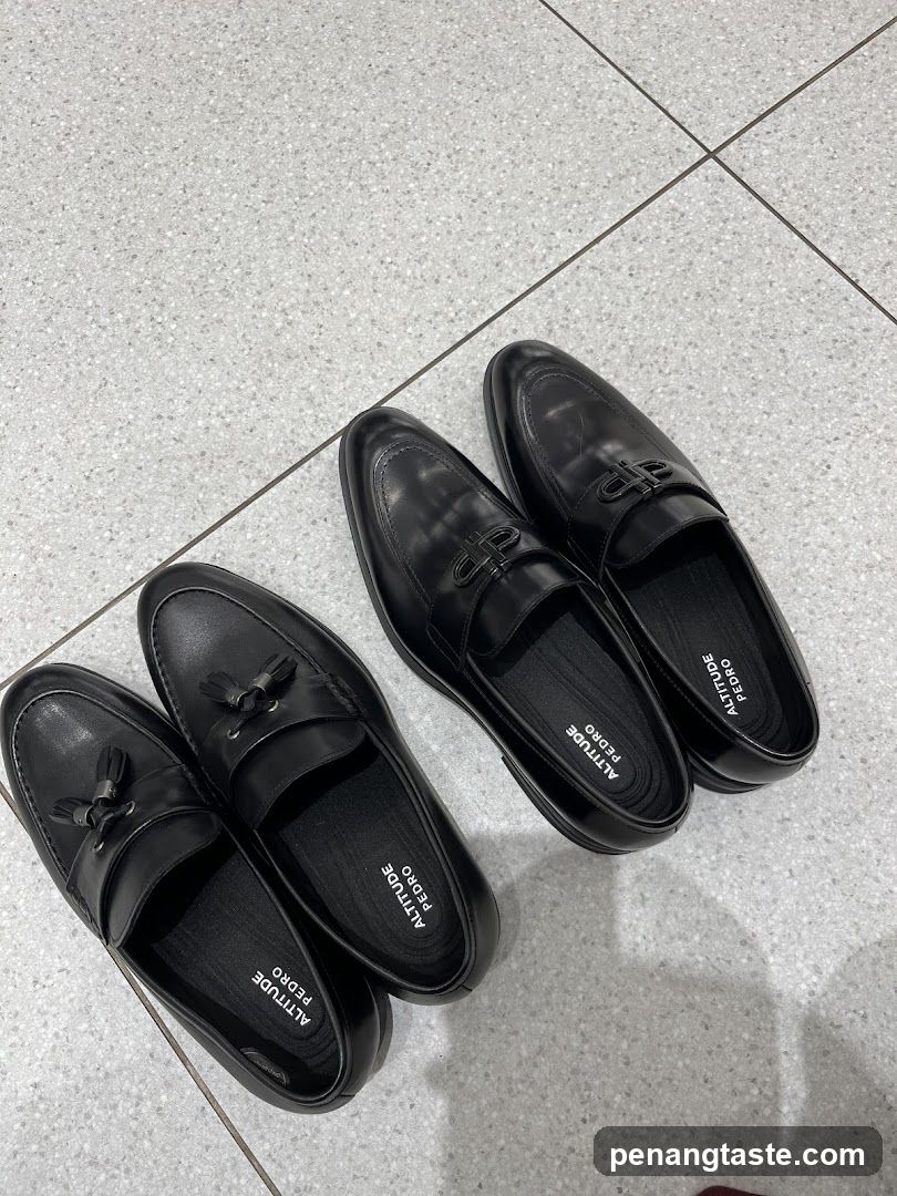 Black Leather Shoes on Floor
