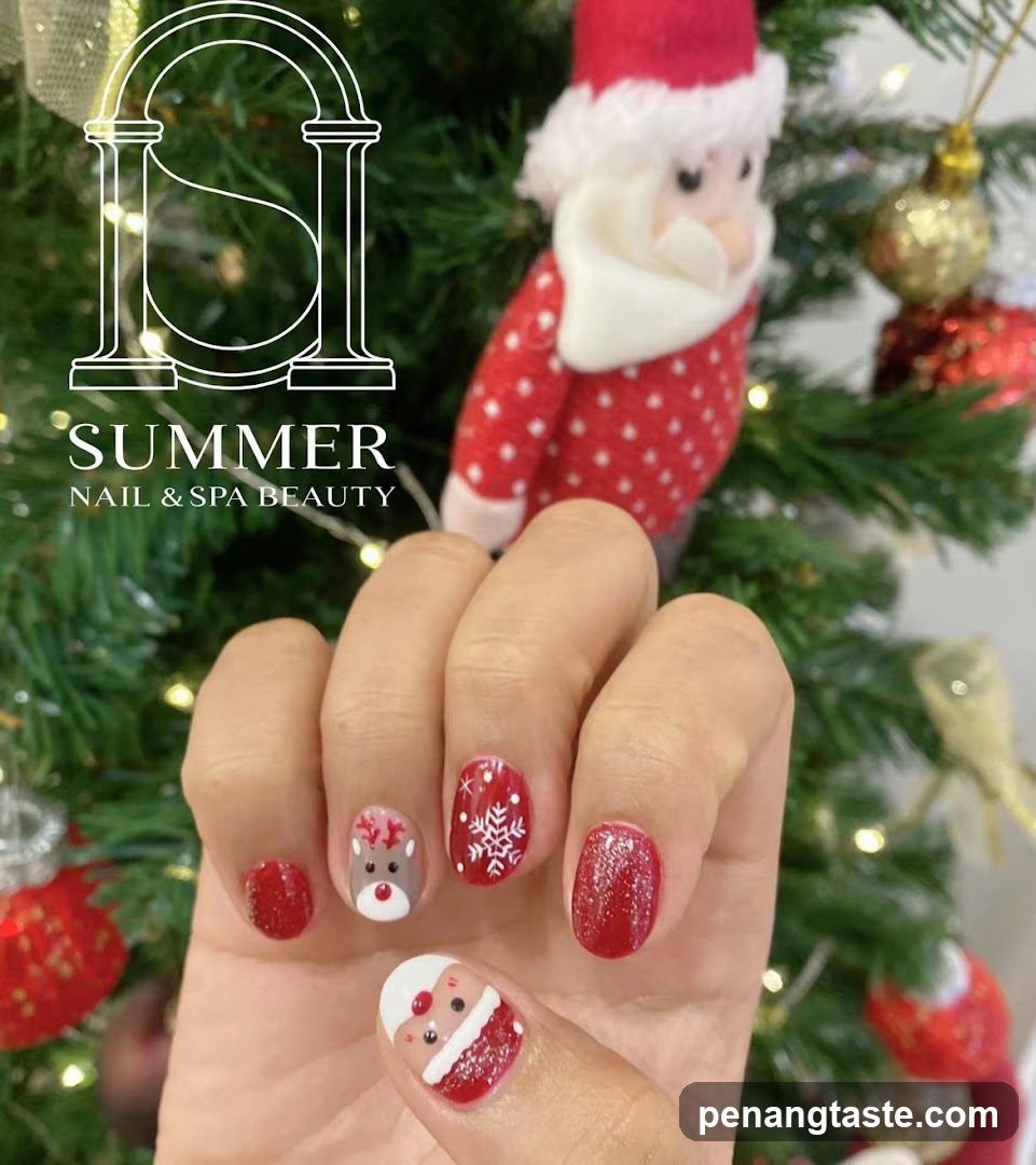 Christmas-themed nail design