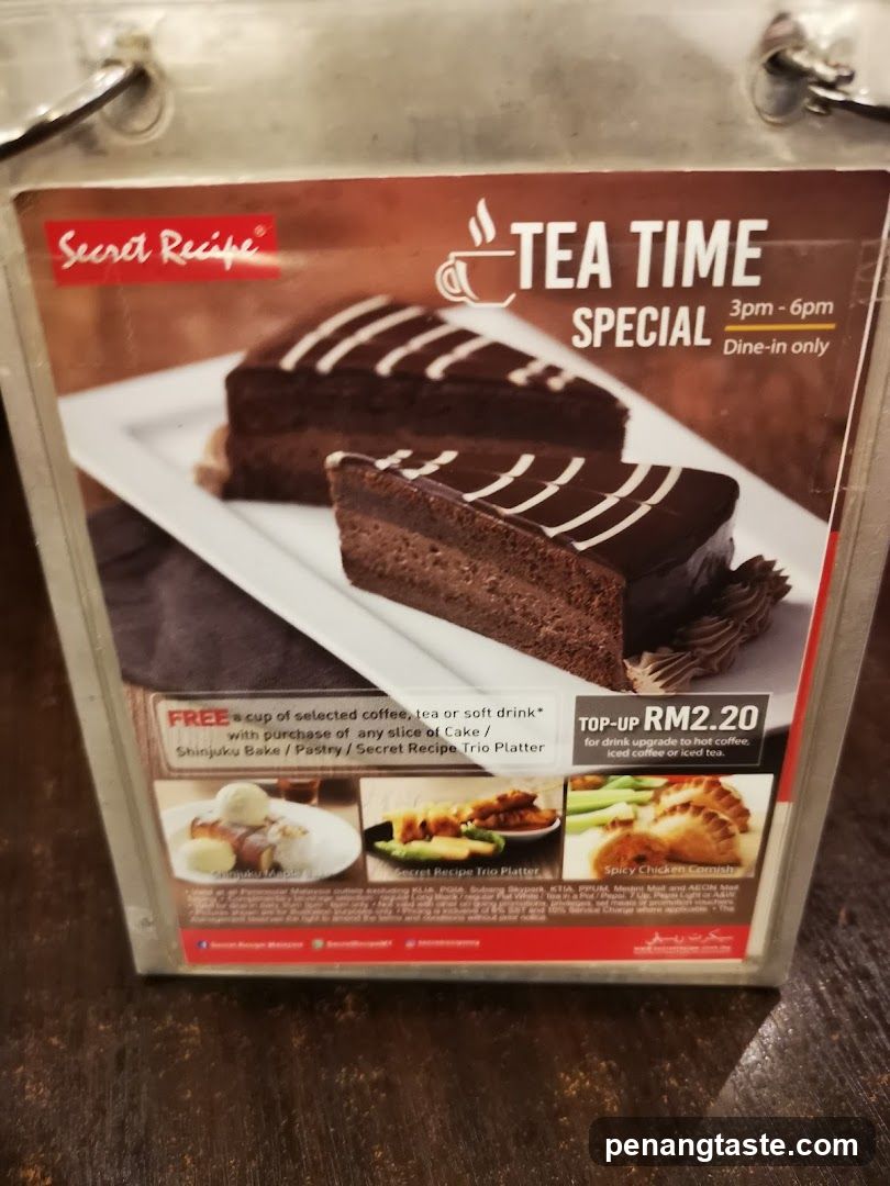 Secret Recipe Tea Time Special Menu Board