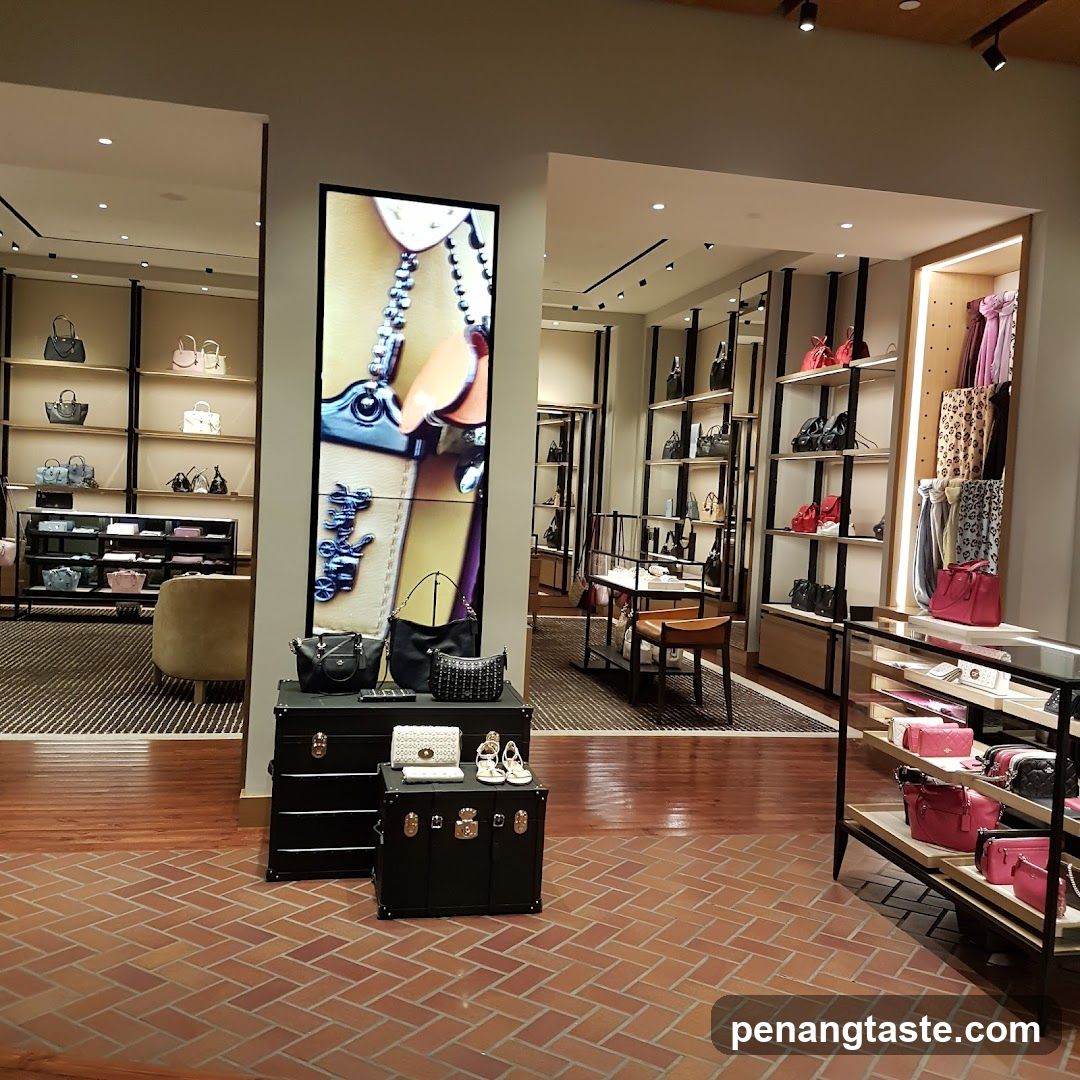 Interior of luxury handbag store