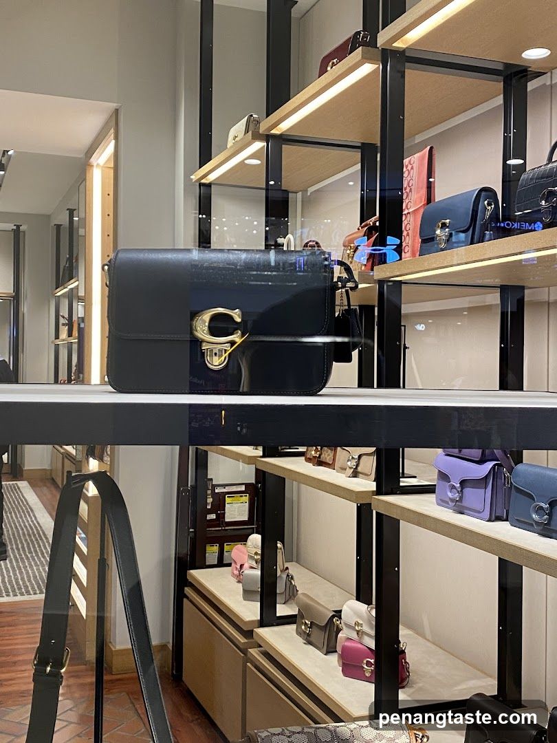 Interior of luxury handbag store