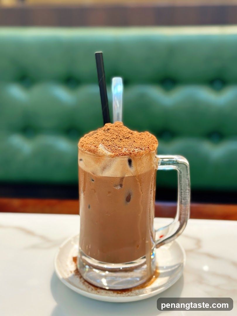 Iced Chocolate Drink in Glass Mug