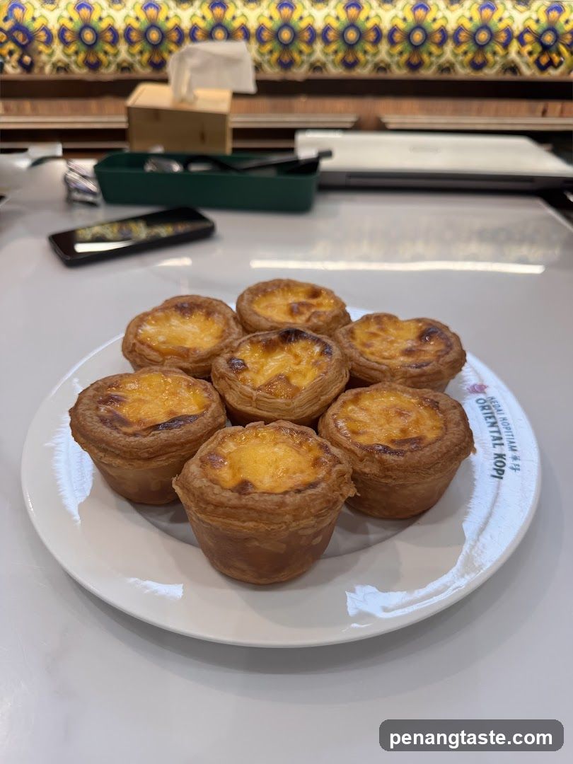 Portuguese egg tarts served at a café