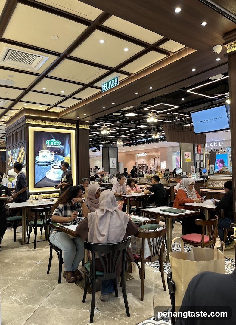 Interior of a food court or café