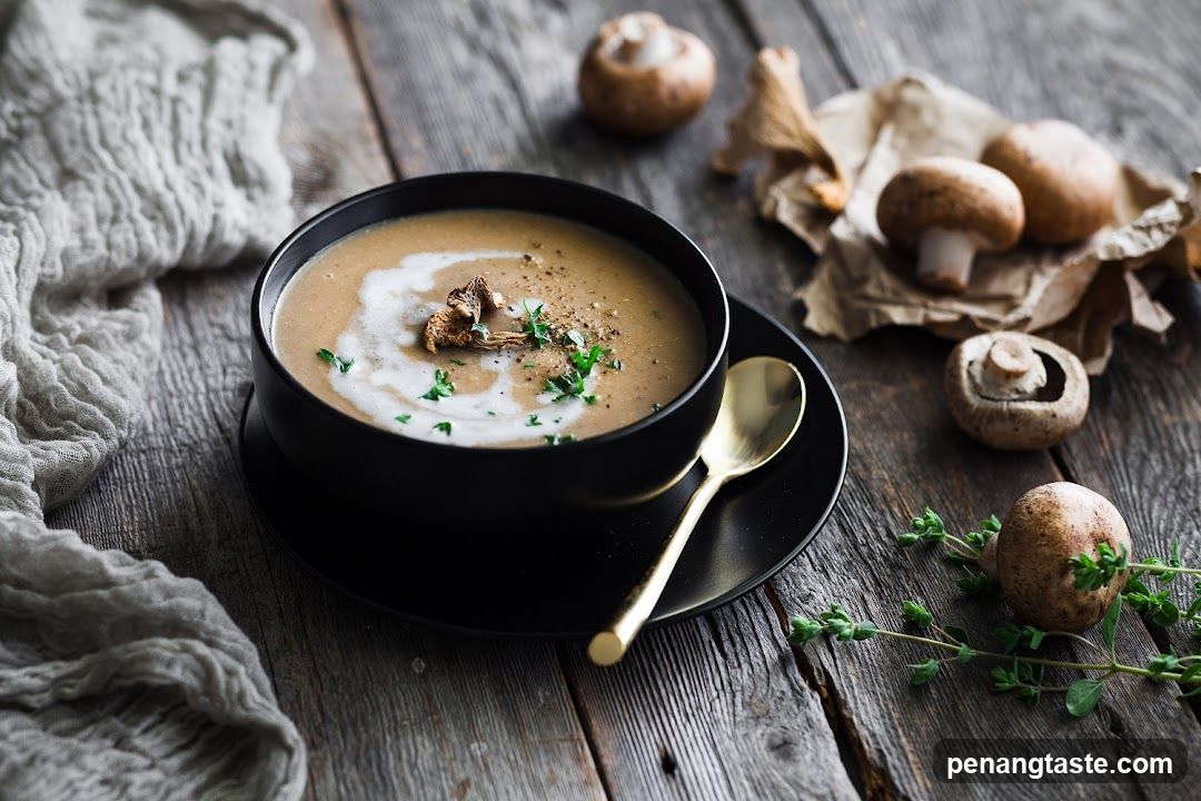 Mushroom Soup with Garnish