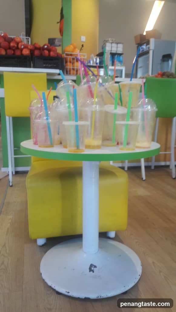 Interior of juice or smoothie shop