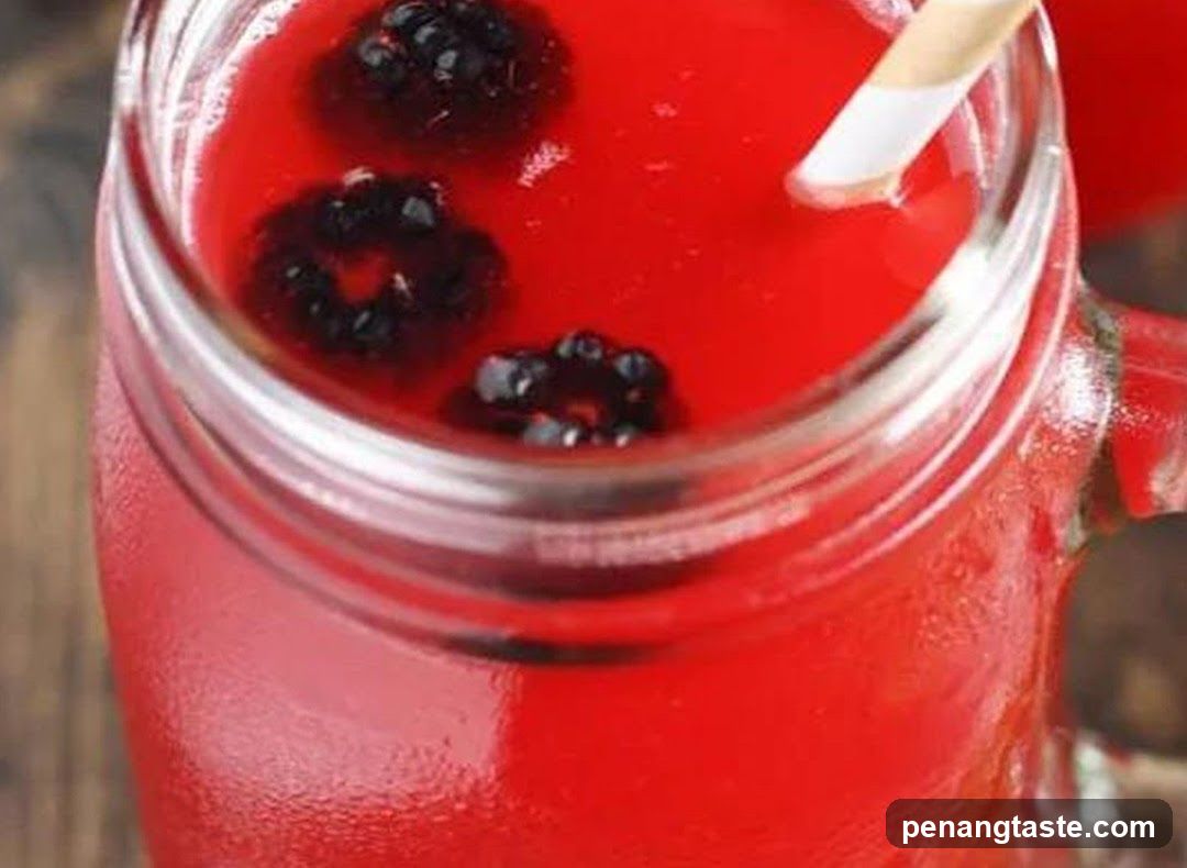 Red Berry Drink in Mason Jar