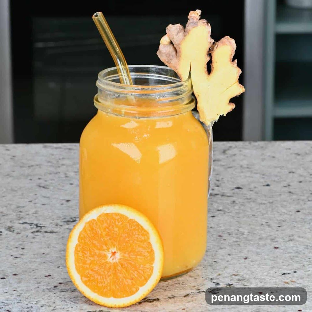 Orange Ginger Juice with Garnish