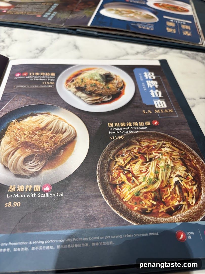 La Mian Menu Page