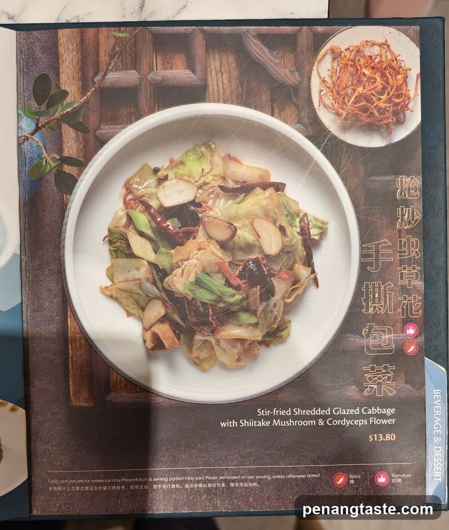 Stir-fried Shredded Glazed Cabbage with Shiitake Mushroom & Cordyceps Flower