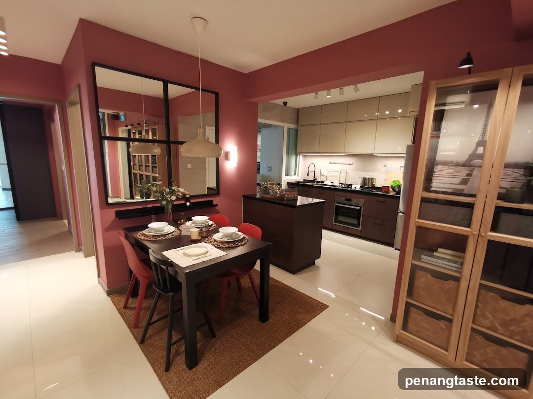 Modern Interior with Dining and Kitchen Areas