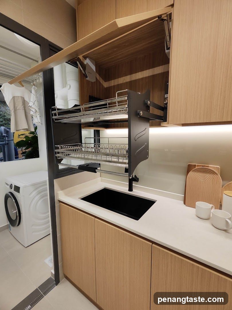 Modern Kitchen Interior with Dish Rack
