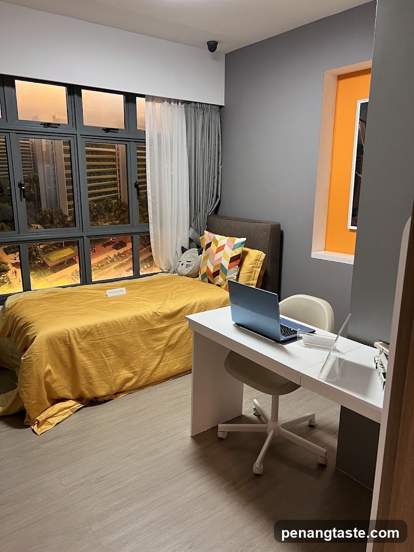 Modern Bedroom Interior with City View