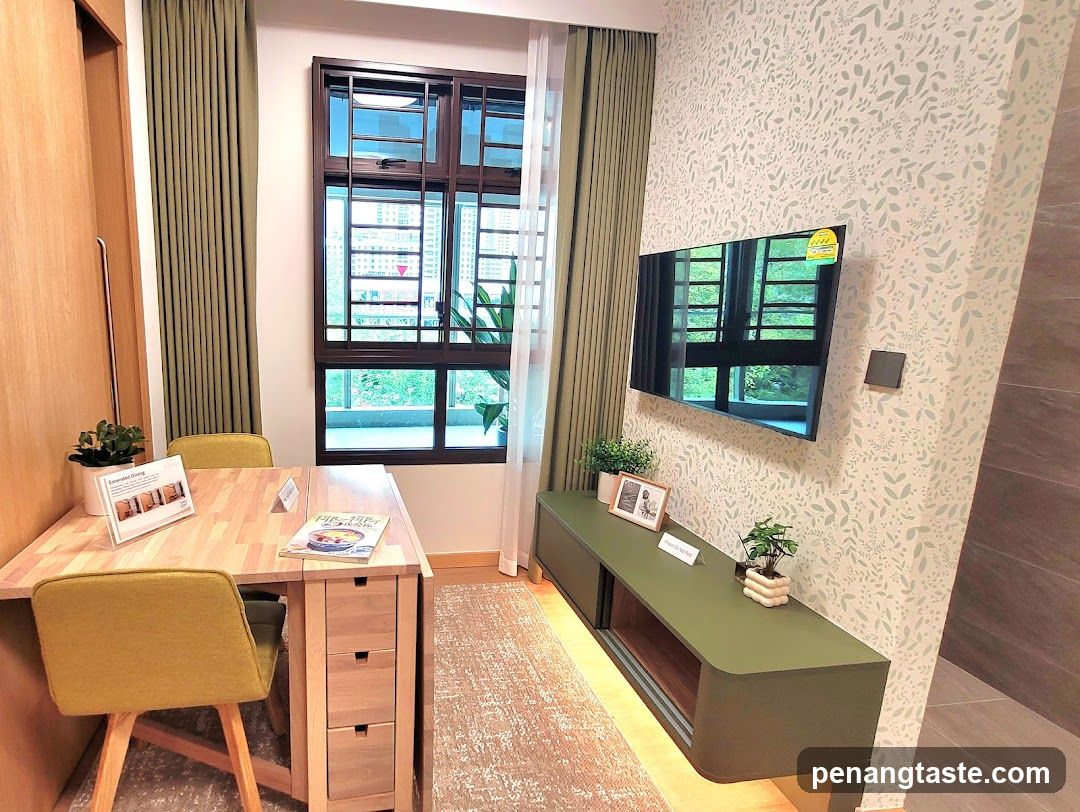 Modern Interior Room with Desk and TV