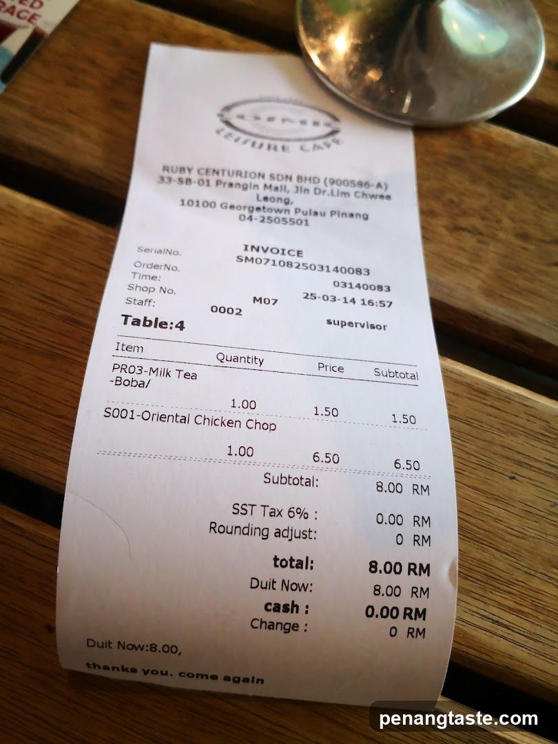 Restaurant Invoice