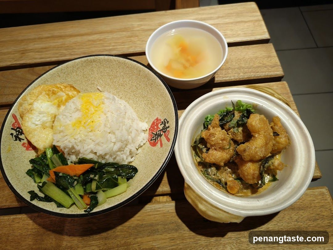 Food served on wooden table